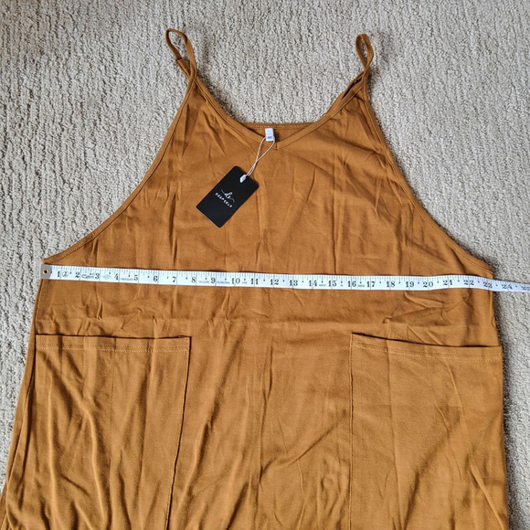 Women’s Deep Self Loose Casual V-Neck Sleeveless Jumpsuit – Rust – Size M – NWT - Picture 4 of 9